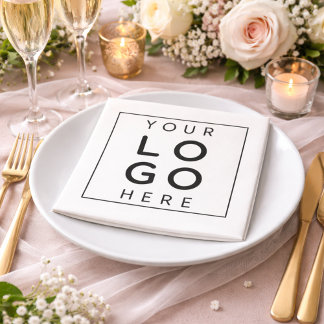 Servilleta De Papel Sophisticated Black Minimalist Square Wedding