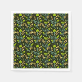 Servilleta De Papel Sophisticated blue & beige floral pattern design 