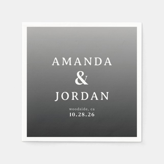 Servilleta De Papel Sophisticated Gray Minimalist Typographic (Anverso)