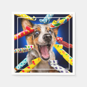 Servilleta De Papel Sopladores de fiesta de perro feliz