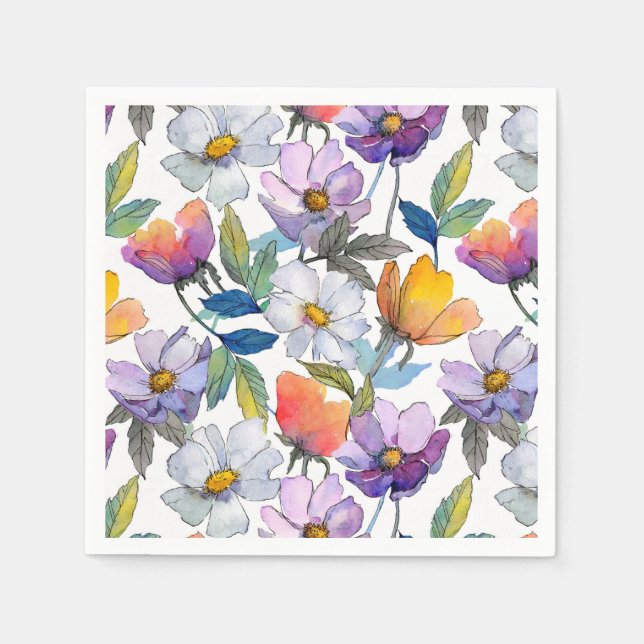 Servilleta De Papel Soporte de flor violeta (Anverso)