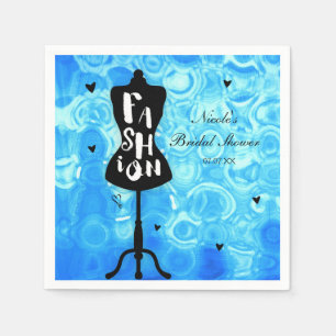 Servilleta De Papel Soporte de Maniquí Vintage Retro Azul FASHION Fies