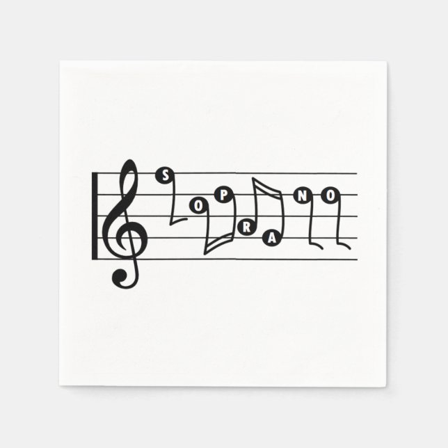 Servilleta De Papel Soprano Singer Cocktail musical Napkin (Anverso)