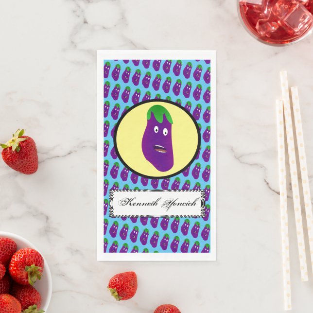 Servilleta De Papel Sorprendida berenjena por Kenneth Yoncich (In situ)