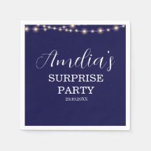 Sorpresa de cumpleaños con luces de cuerda azul ma