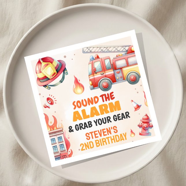 Servilleta De Papel Sound the Alarm Fire Truck Baby Shower (Subido por el creador)