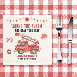 Servilleta De Papel Sound the Alarm! Firefighter Birthday Boy Party