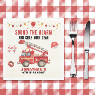 Servilleta De Papel Sound the Alarm! Firefighter Birthday Boy Party
