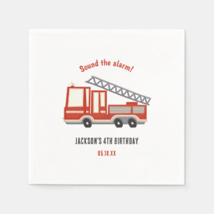 Servilleta De Papel Sound the Alarm Firetruck Birthday Party