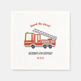 Servilleta De Papel Sound the Alarm Firetruck Birthday Party