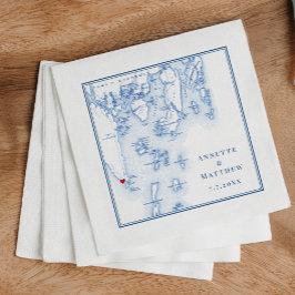 Servilleta De Papel Southport Boothbay Maine Map Elegant Wedding