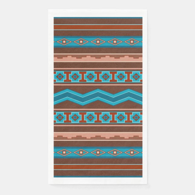 Servilleta De Papel Southwest Style Geometric Cameron Gorge Design (Anverso)