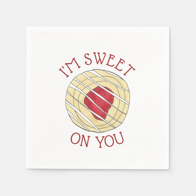 Servilleta De Papel Soy dulce contigo cereza pastelería danesa amor (Anverso)