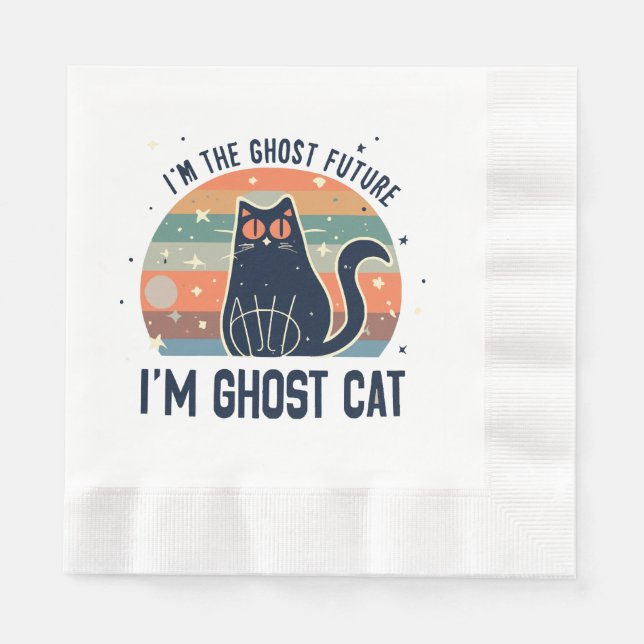 SERVILLETA DE PAPEL SOY EL FUTURO FANTASMA, GATO FANTASMA (Anverso)