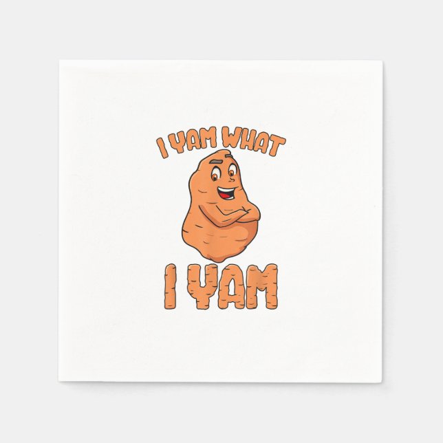 Servilleta De Papel Soy feliz lo que soy dulce patata Graciosa Acción  (Anverso)