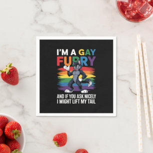 Servilleta De Papel Soy un zorro lobo arcoíris gay furry orgullo