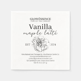 Servilleta De Papel Soy Wax Candle Label Flower Vanilla Aroma