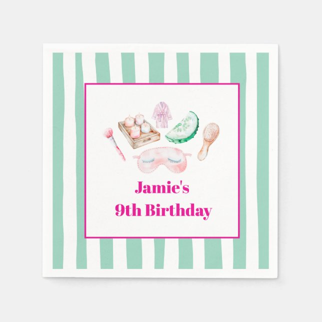 Servilleta De Papel Spa Day Kid's Party  (Anverso)