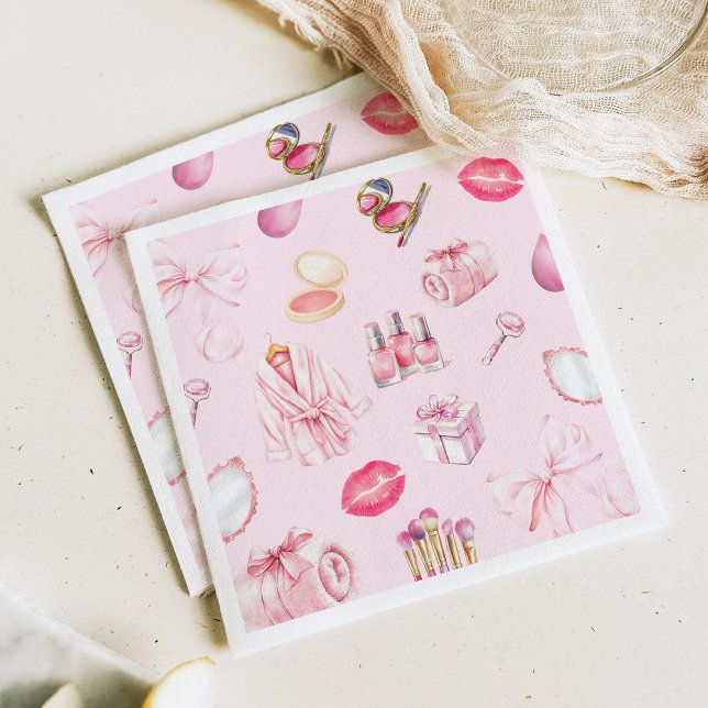 Servilleta De Papel Spa Party Pink Birthday Party (Subido por el creador)