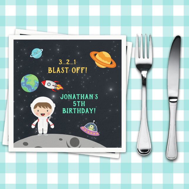 Servilleta De Papel Space Astronaut Birthday Party-Blast Off Design" (Subido por el creador)