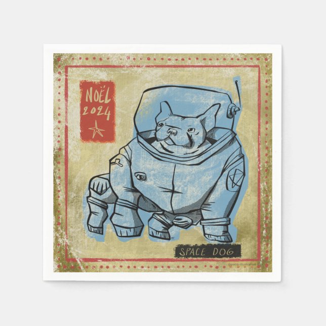 Servilleta De Papel Space dog (Anverso)