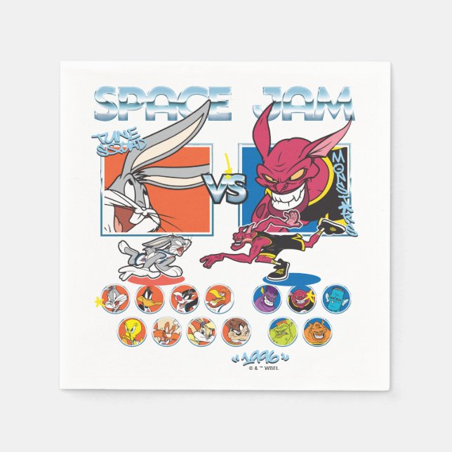 Servilleta De Papel SPACE JAM™ TUNE SQUAD™ VS Monstars Roster Graphic (Anverso)