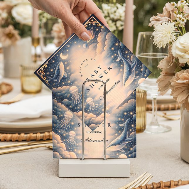 Servilleta De Papel Space Ocean Whales Baby Shower (Subido por el creador)