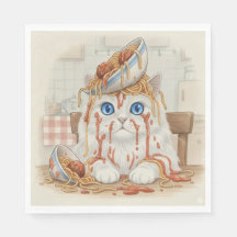 Spaghetti Kitty, Blanco, Servilletas