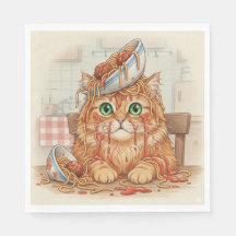 Spaghetti Kitty, Naranja, Servilletas