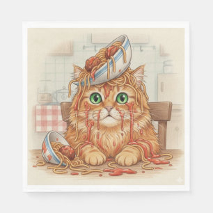 Servilleta De Papel Spaghetti Kitty, Naranja, Servilletas