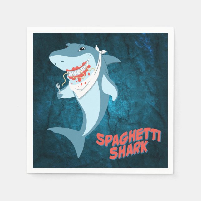 Servilleta De Papel Spaghetti Shark (Anverso)