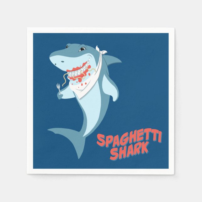 Servilleta De Papel Spaghetti Shark (Anverso)