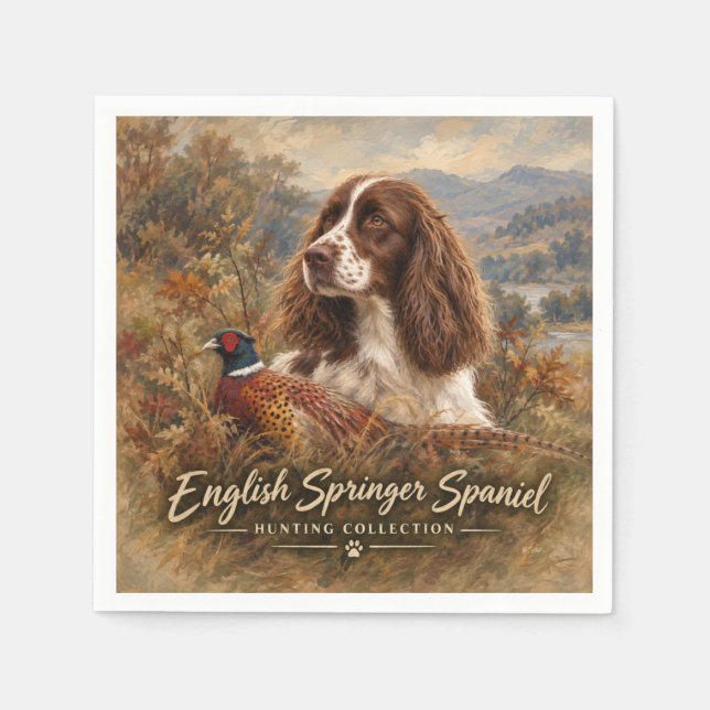 Servilleta De Papel Spaniel de Springer Inglés (Anverso)