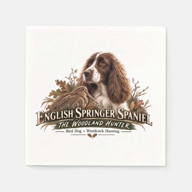 Servilleta De Papel Spaniel de Springer Inglés (Anverso)