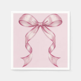Servilleta De Papel Sparkle Pink Coquette Bow 1st