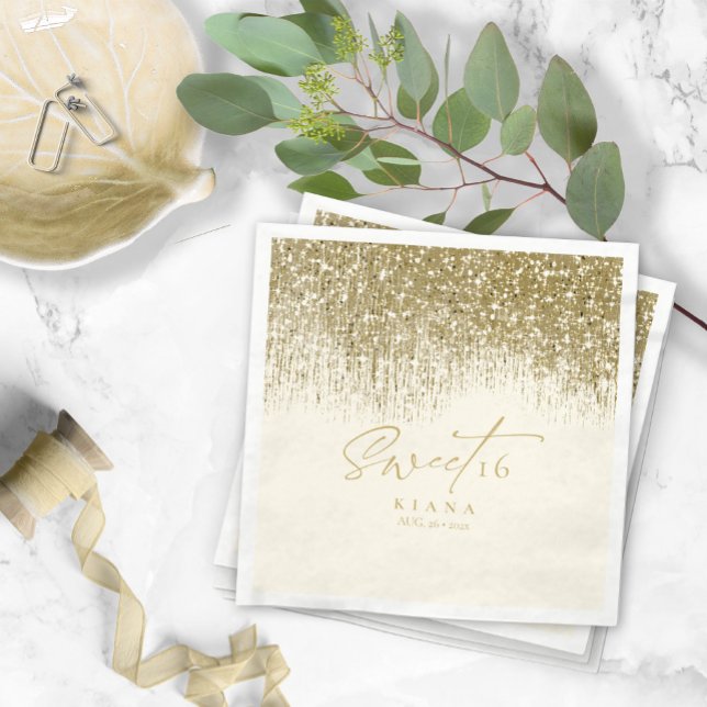Servilleta De Papel Sparkles Sweet Dieciséis Gold ID912 (Subido por el creador)
