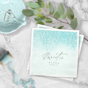 Servilleta De Papel Sparkles Sweet Dieciséis ID912 Verde azulada