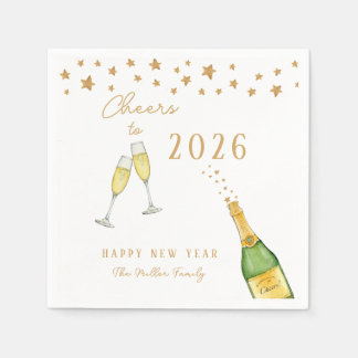 Servilleta De Papel Sparkling Champagne Cheers to New Year Party