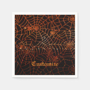 Servilleta De Papel Sparkling Naranja Spider Webder Napkins