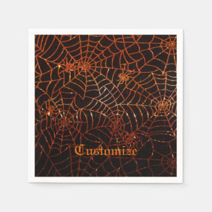 Servilleta De Papel Sparkling Naranja Spider Webs
