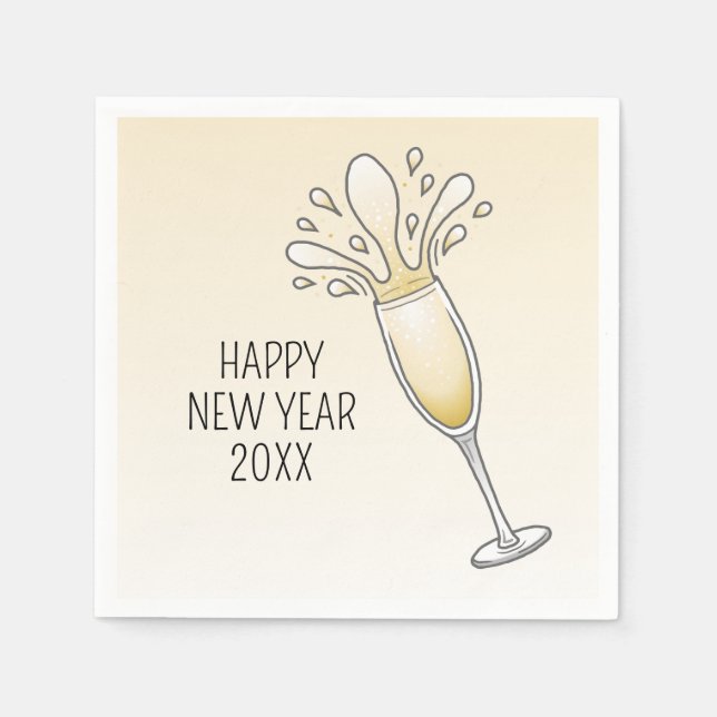 Servilleta De Papel Sparkling New Year Champagne Glass (Anverso)