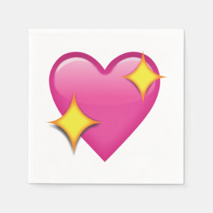 Servilleta De Papel Sparkling Pink Heart - Emoji