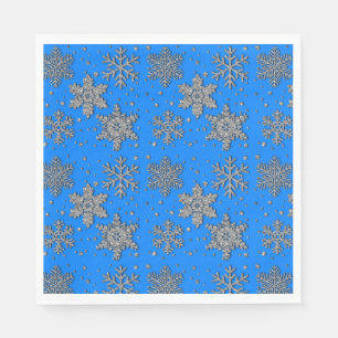 Servilleta De Papel Sparkling purpurina snowflakes