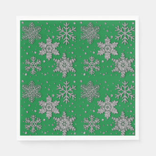 Servilleta De Papel Sparkling purpurina snowflakes