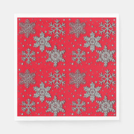 Servilleta De Papel Sparkling purpurina snowflakes