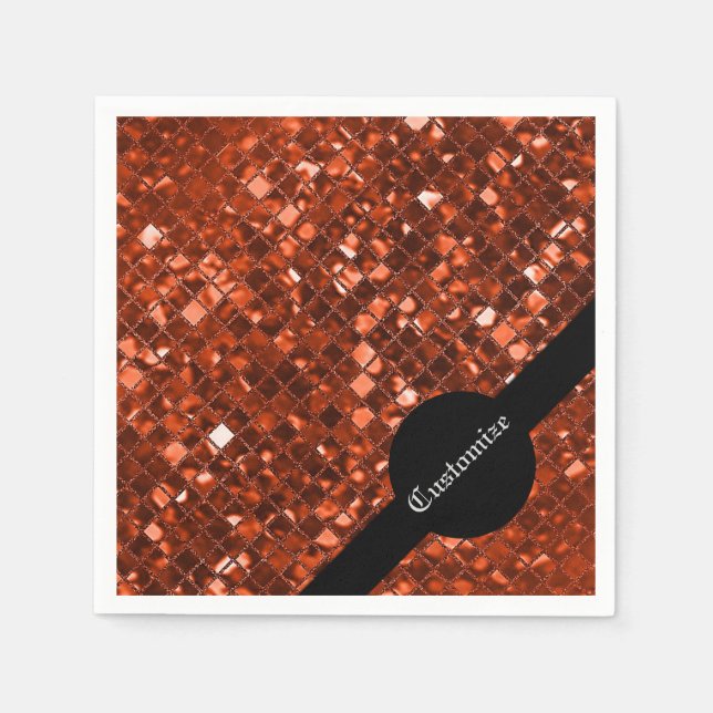 Servilleta De Papel Sparkling Red Mosaic Pattern Napkins (Anverso)