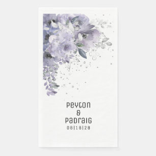 Servilleta De Papel Sparkling Silver Mauve Boda Long Dinner Napkins