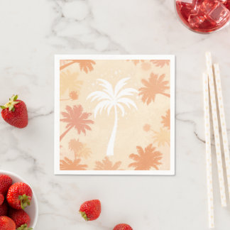 Servilleta De Papel Sparkling Tropical Palm Tree Silhouette
