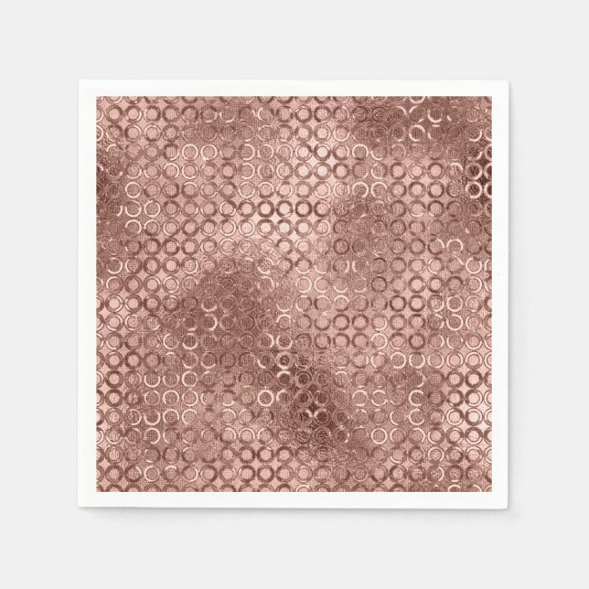 Servilleta De Papel Sparkly Rosa Gold Circles Pink Luxury Sparkle (Anverso)