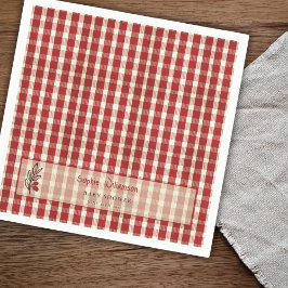 Servilleta De Papel Special Delivery Italian Red Plaid Baby Shower 